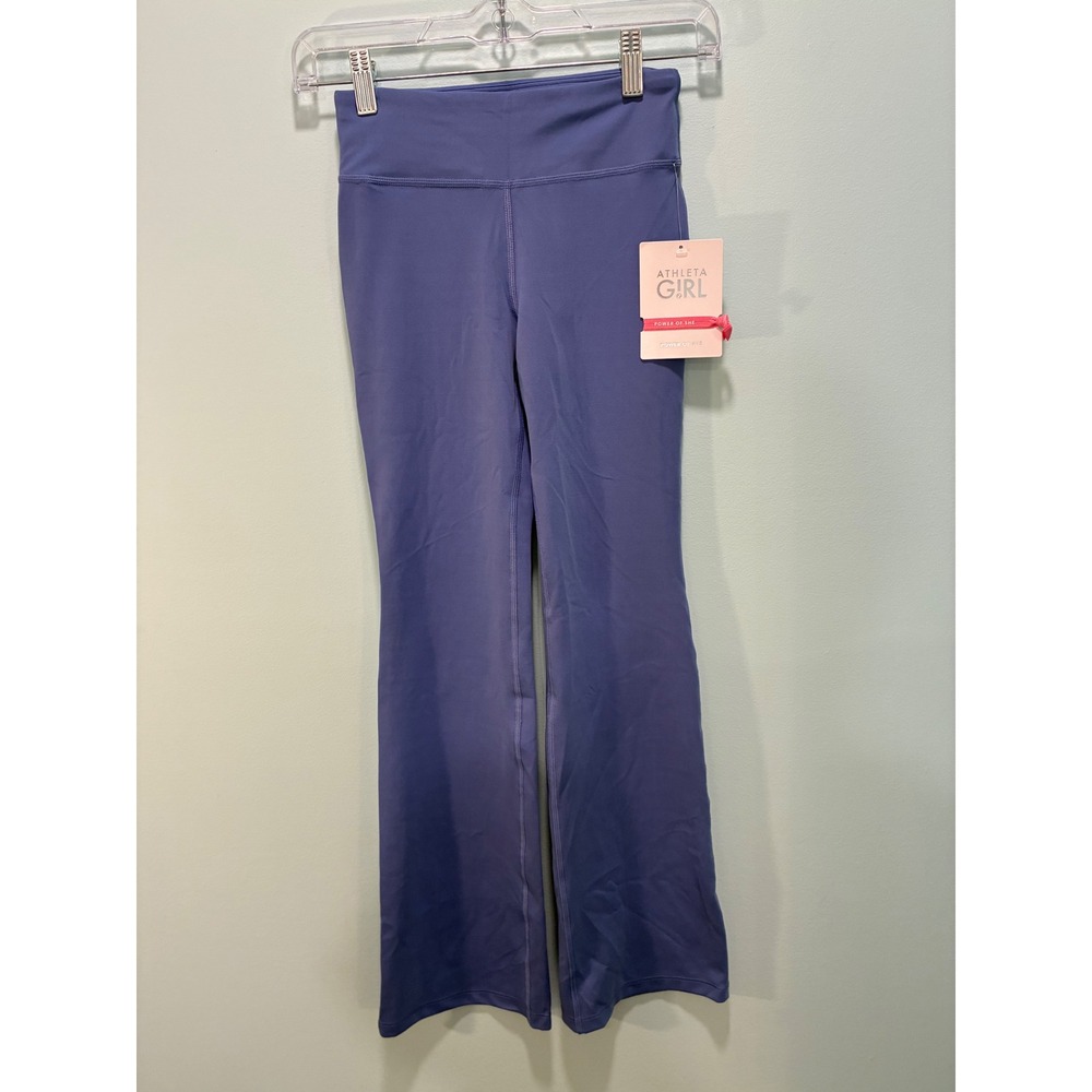 Athleta Girl High Rise Chit Chat Flare Pant Blue Powervita Leggings M 8-10 NEW